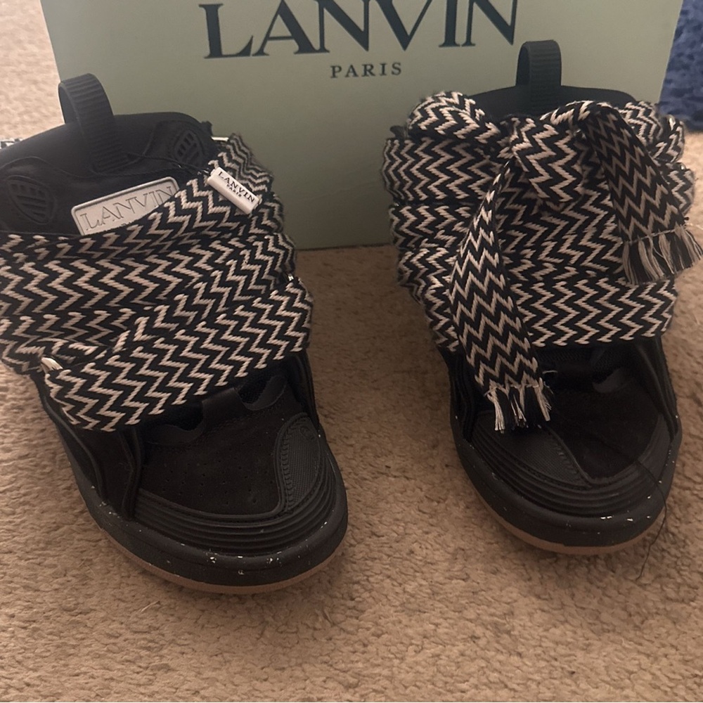 Lanvin curb chunky white and black sneaker